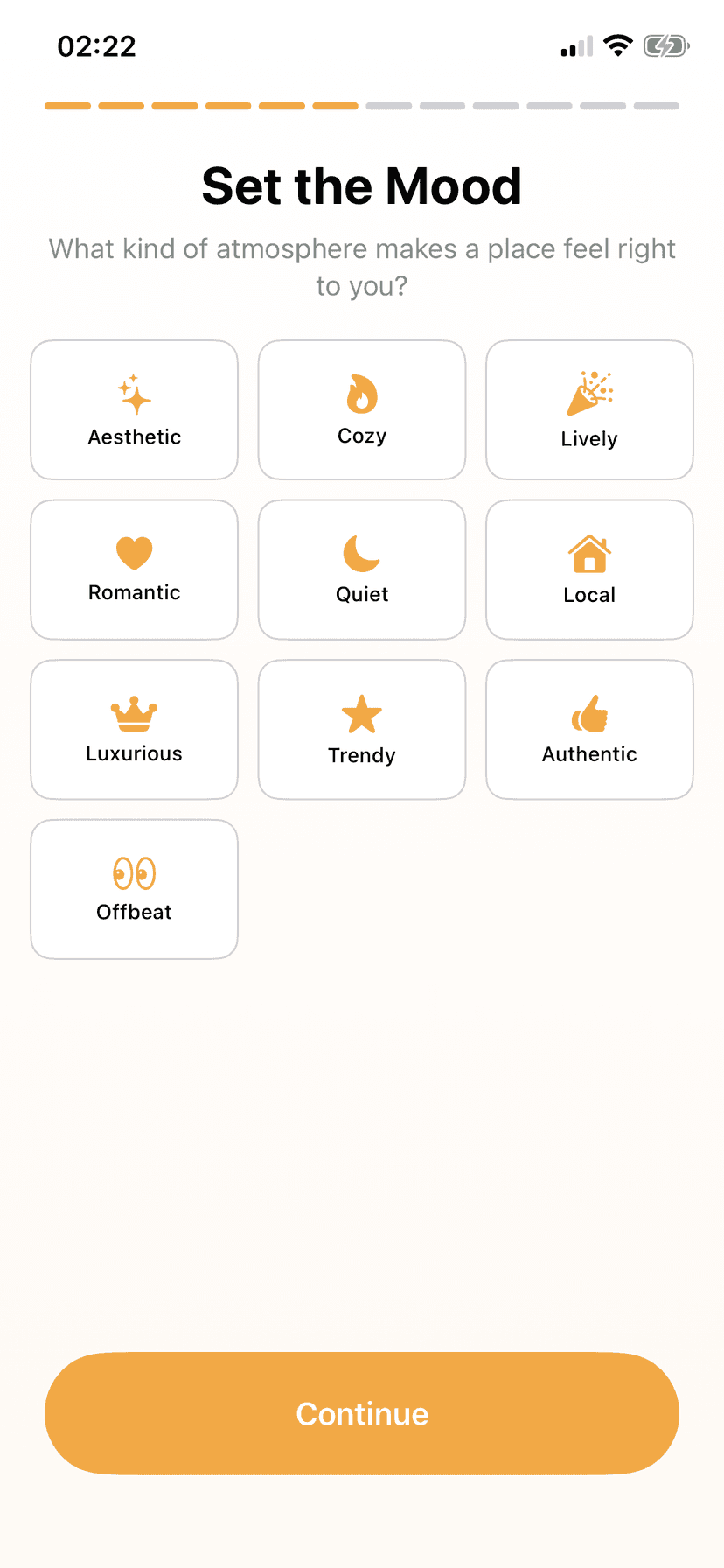 SnapMap onboarding taste preferences